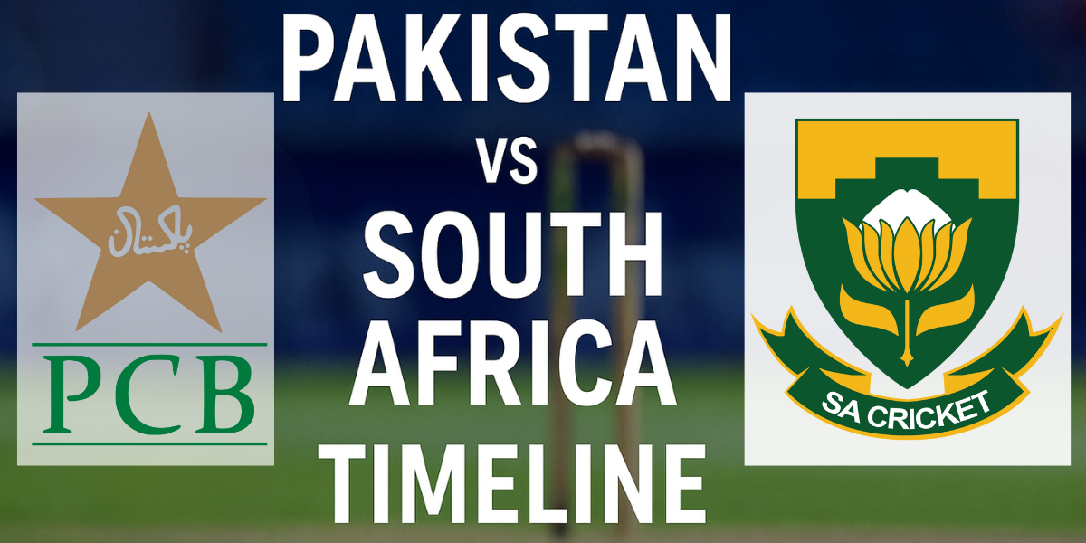 Pakistan National Cricket Team vs South Africa National Cricket Team Timeline