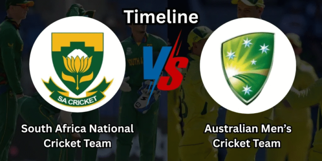 South Africa National Cricket Team vs Australian Men's Cricket Team Timeline