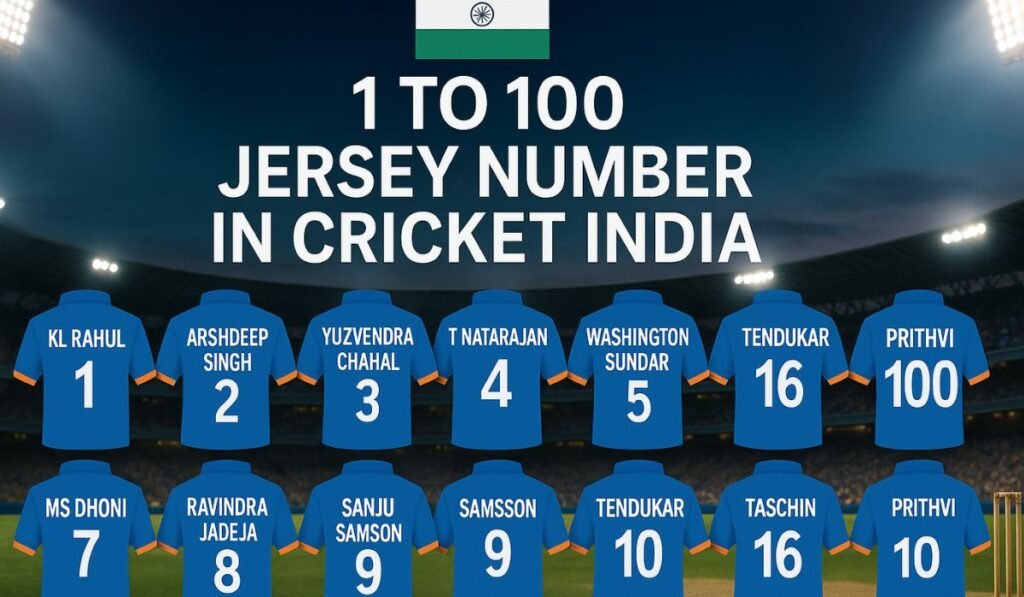 1 to 100 Jersey Number in Cricket India
