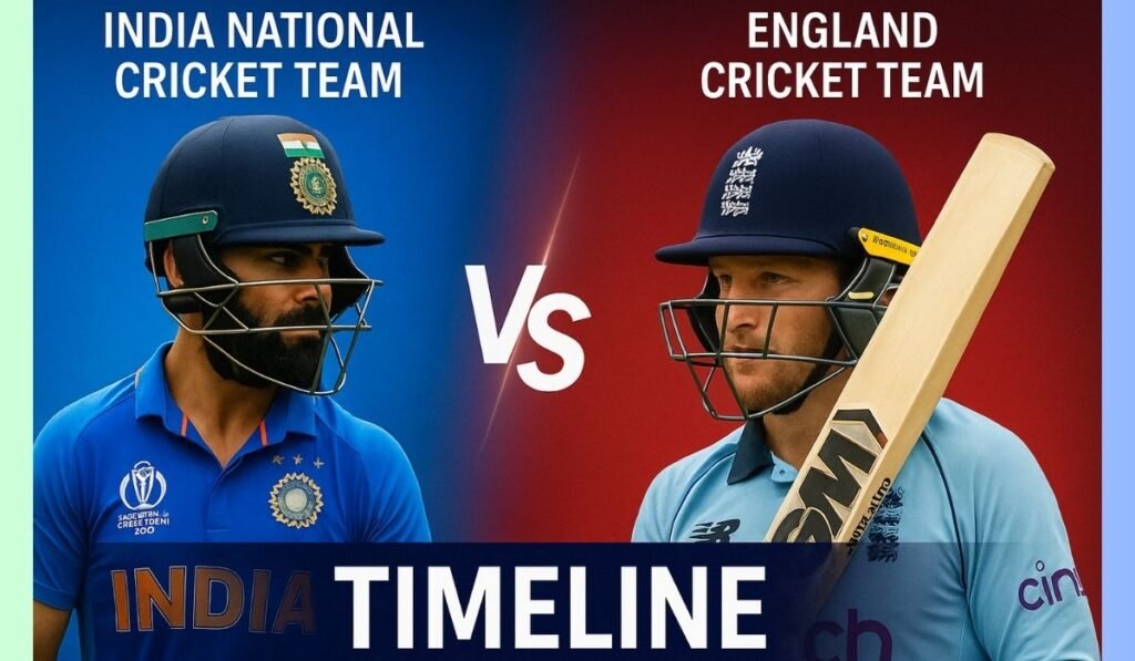 India National Cricket Team vs England Cricket Team Timeline