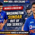 Washington Sundar Ruled Out of India–New Zealand ODI Series After Rib Injury