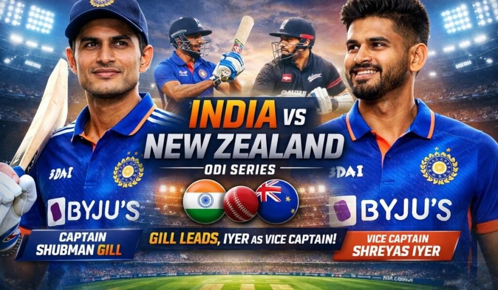 Shubman Gill Returns as India’s ODI Captain for New Zealand Series